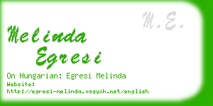 melinda egresi business card